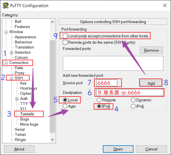 PuTTY软件配置和代理设置-不念博客