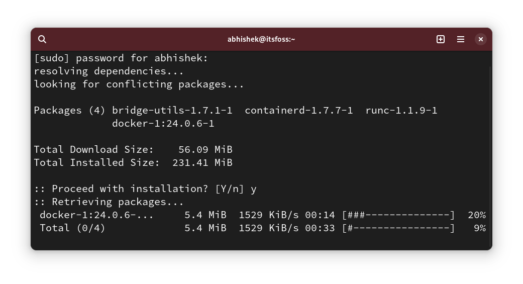 如何在Arch Linux上安装Docker-不念博客